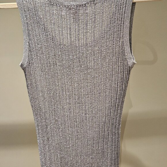 silver sparkle stretch tank top - size XS - Picture 2 of 3